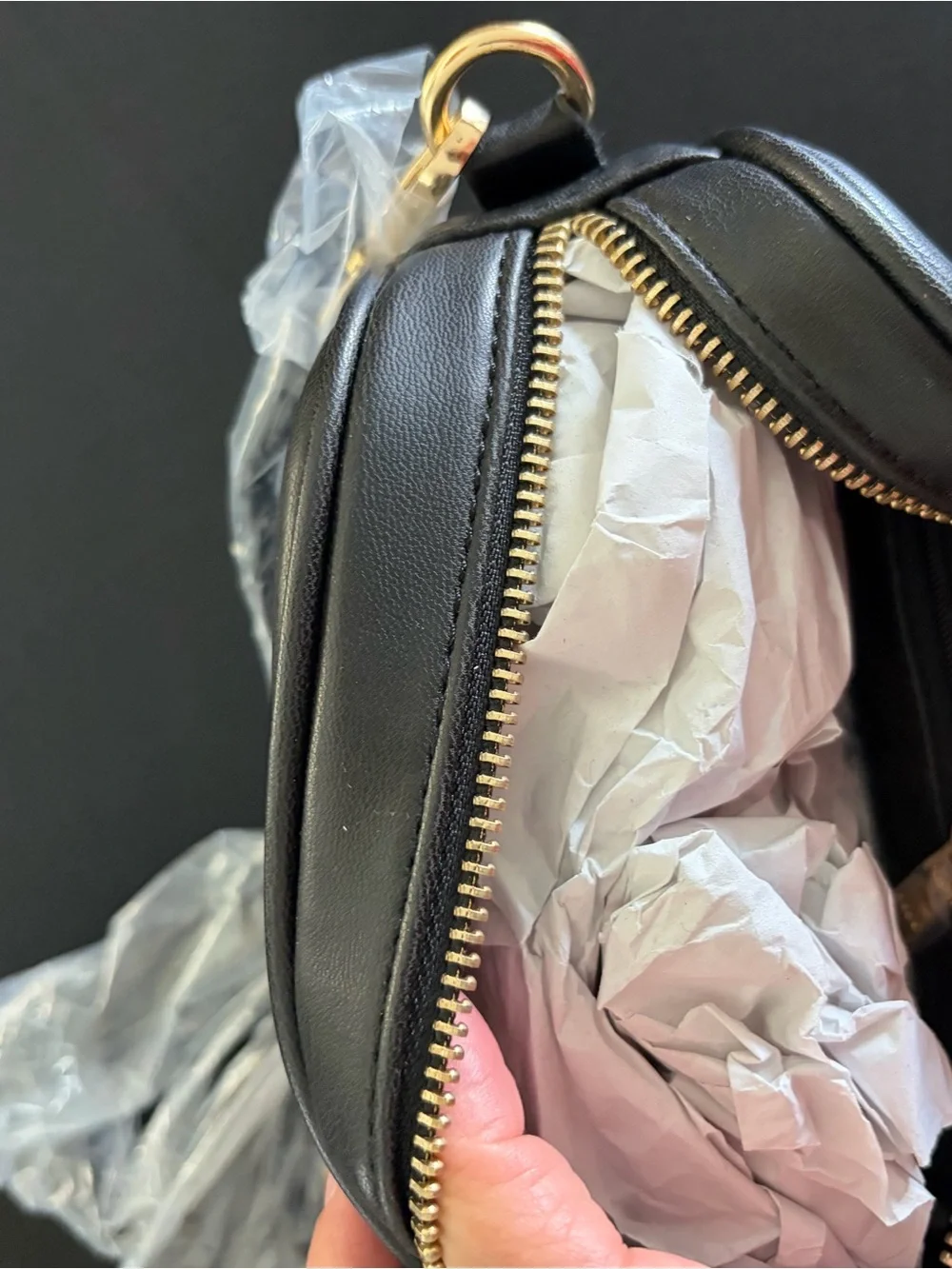 bebe Black Quilted Studded Crossbody NWT - Picture 4 of 5